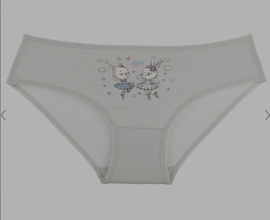 Труси для дівчинки плавками трикотаж з малюнком Зайчики балерини мікс кольорів 4/5-415044 Donella 4-5р