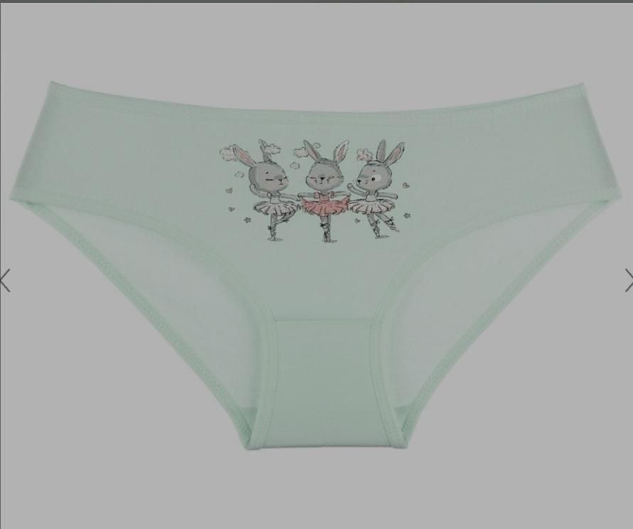 Труси для дівчинки плавками трикотаж з малюнком Зайчики балерини мікс кольорів 4/5-415044 Donella 4-5р