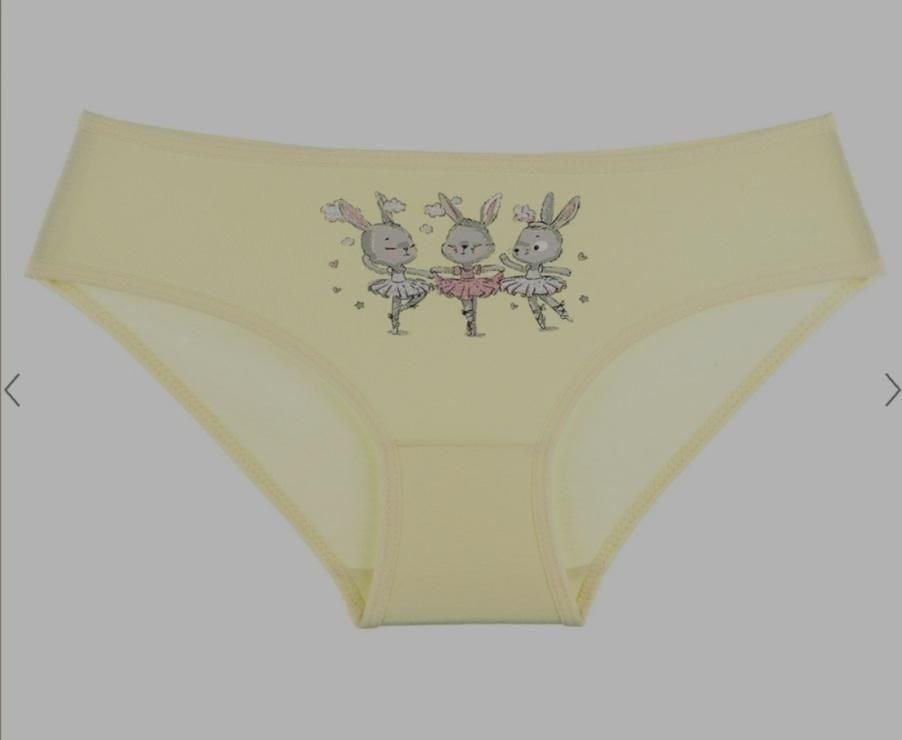 Труси для дівчинки плавками трикотаж з малюнком Зайчики балерини мікс кольорів 4/5-415044 Donella 4-5р