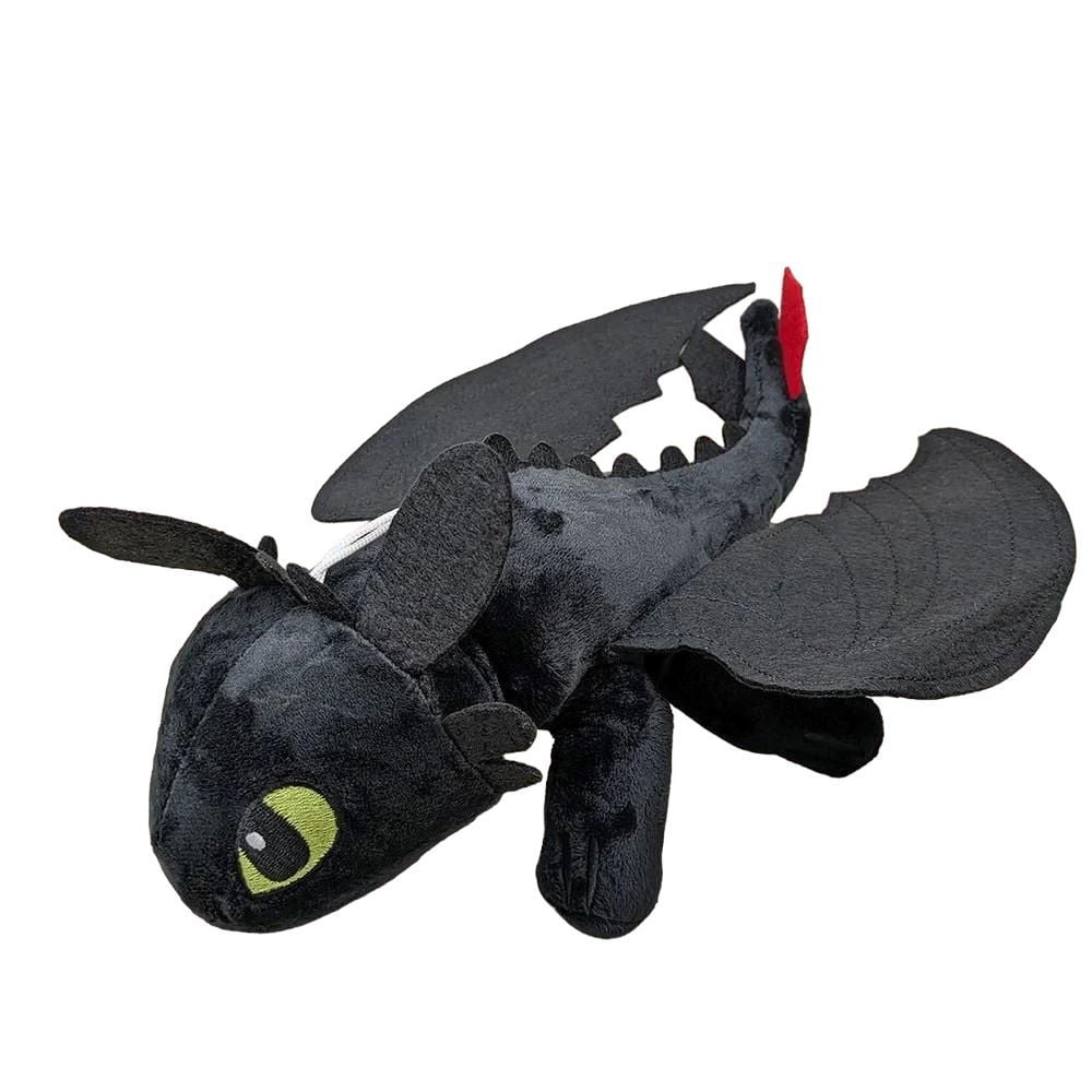 М'яка іграшка 35см Чорний дракон з крилами зелені очі вишиті з кріпленням засувкою Q04 Китай