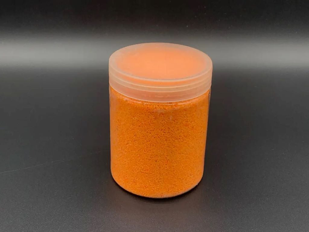 Пісок 0,5кг помаранчевий декоративний крупної фракції для картин та інтер'єрів в банці KM-019 Китай