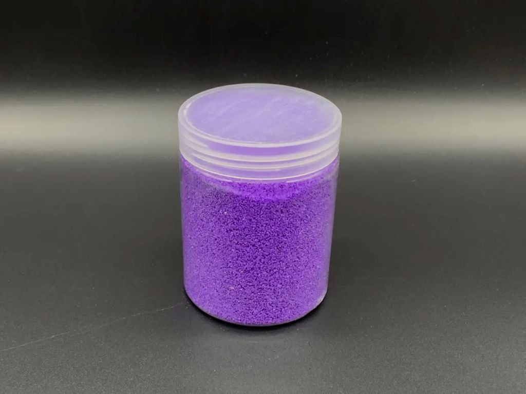 Пісок 0,5кг фіолетовий декоративний крупної фракції  для картин та інтер'єрів в банці KM-017 Китай