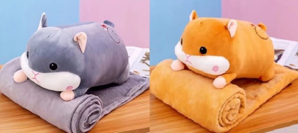 М'яка іграшка Хом'як з пледом 50 см 2 кольори L1121 Китай