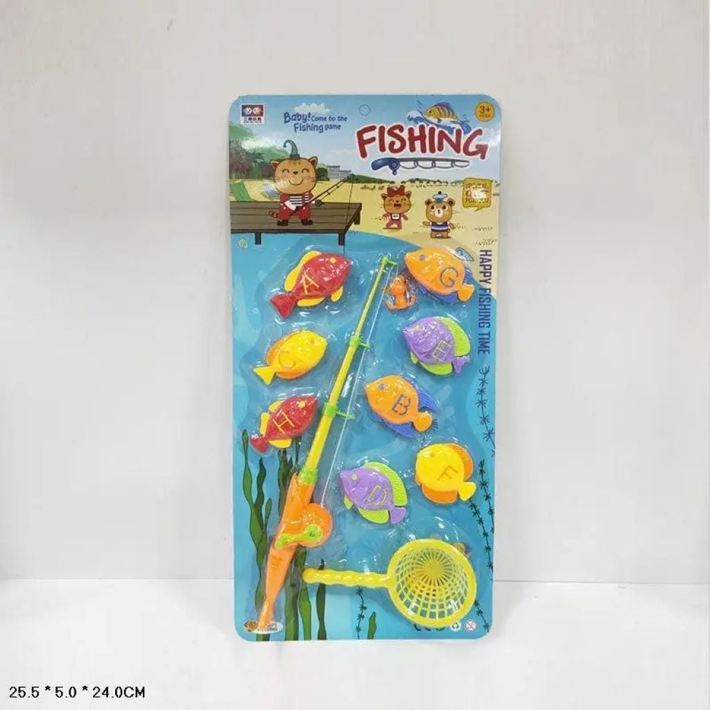 Риболовля 1 вудочка 8 рибок сачок на планшеті 29*48см 325-A125A Китай