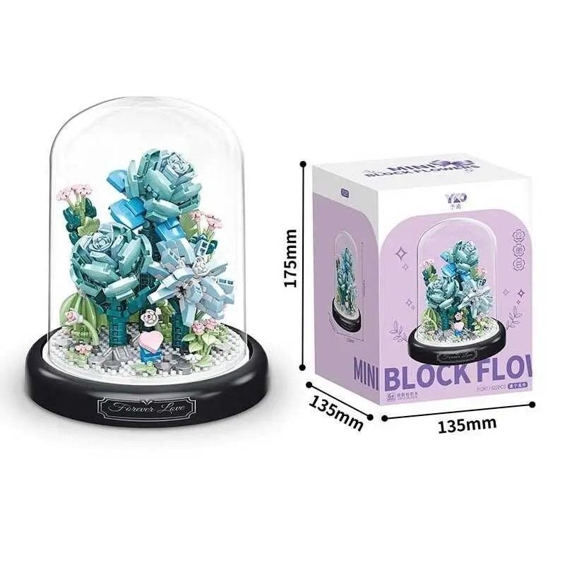 Конструктор типу лего Квітка в колбі 522 деталей на підставці P1287 Китай