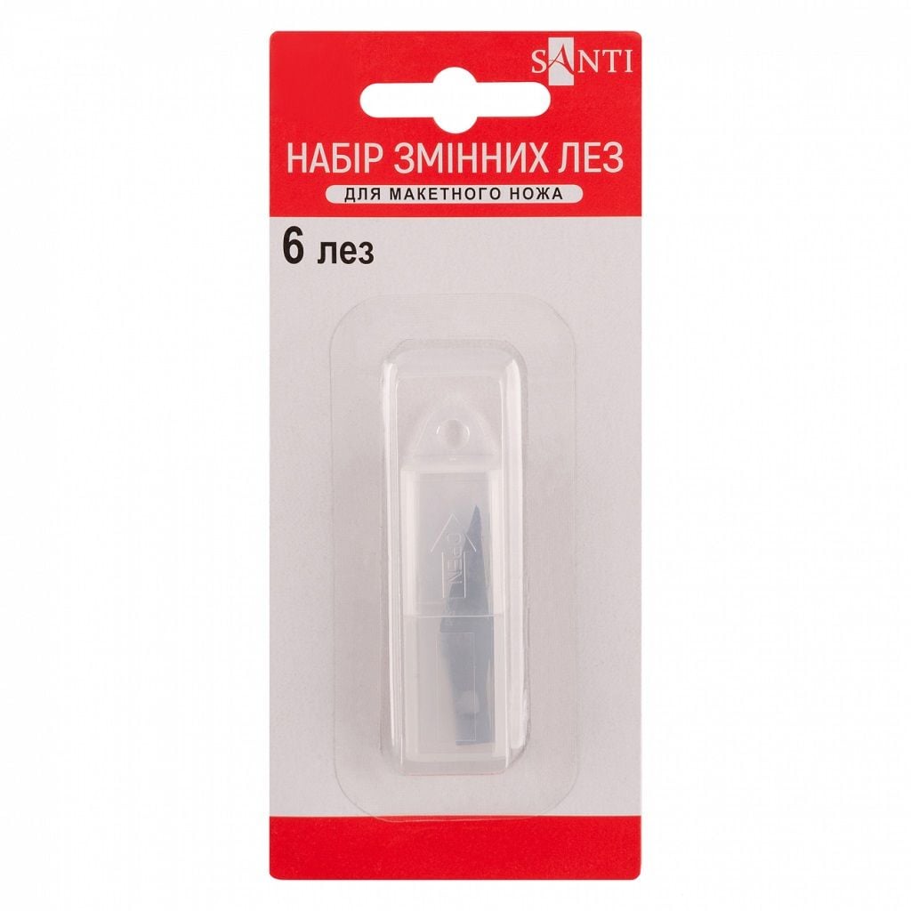 Набір лез змінних 6шт в упаковці для макетного ножа на планшеті	  952435 Santi