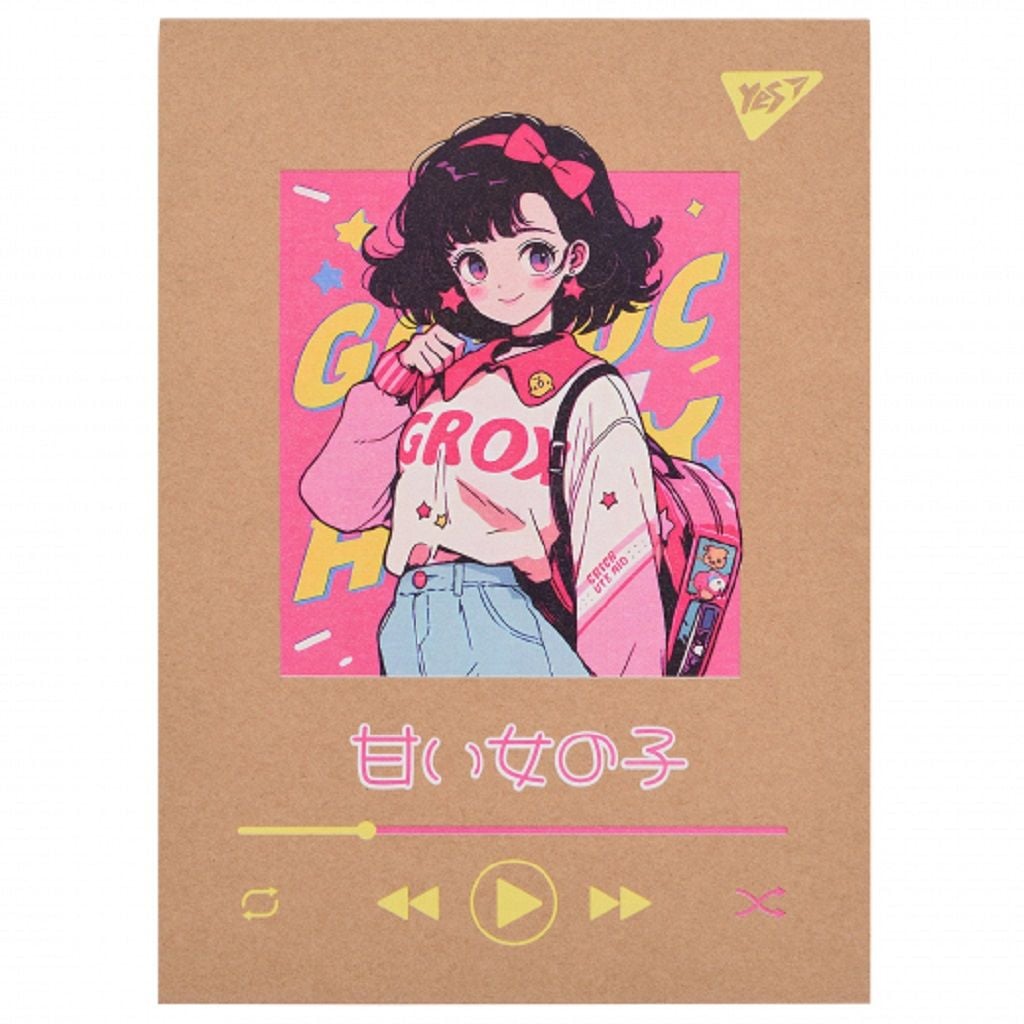 Блокнот В6 твердий Anime крафт кл клей, білила  17*12см 80 арк 	  151999 Yes