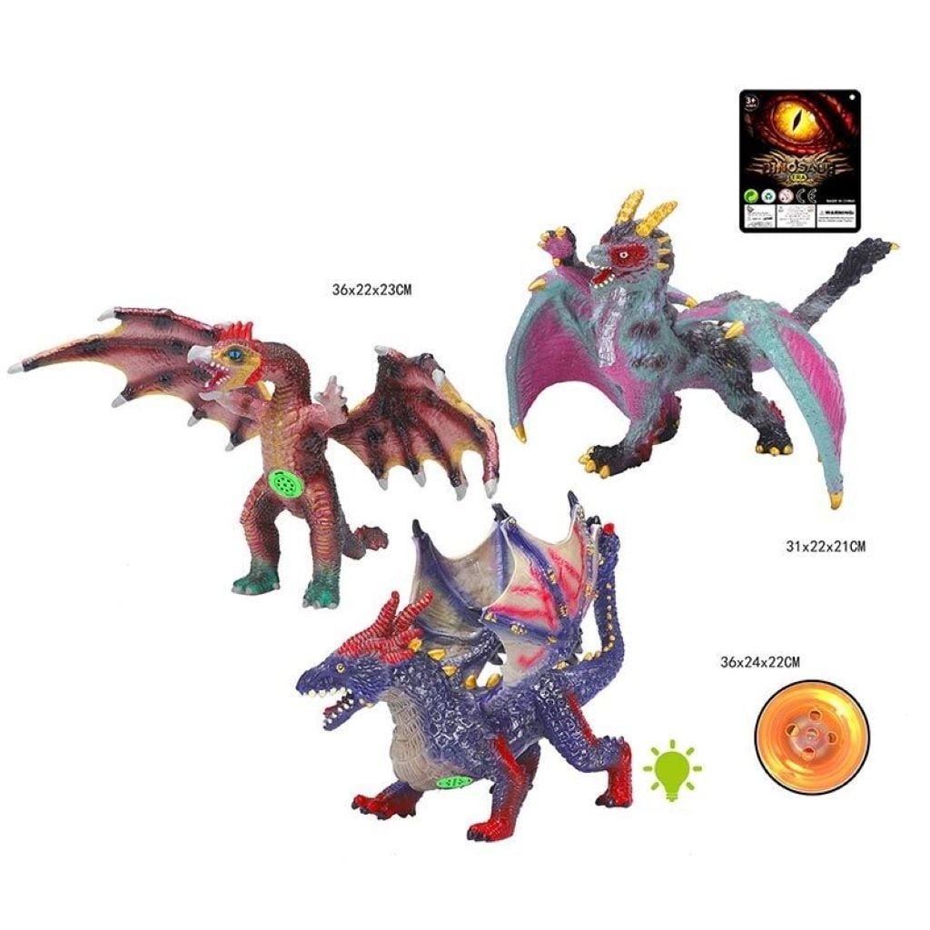 Дракон гумовий з крилами звук мікс видів 7090 Китай