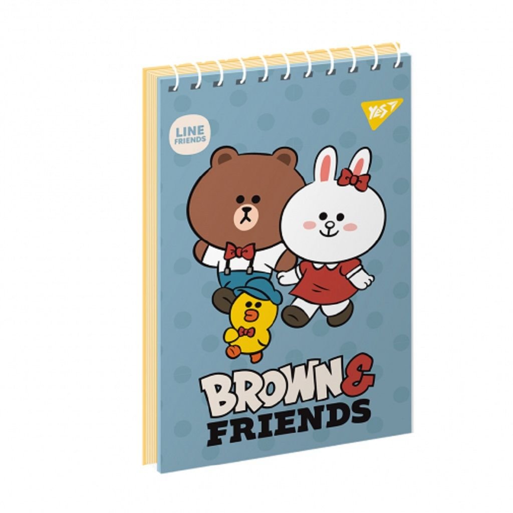 Блокнот А7 80 арк клітинка Line Friends  пружина 10*7см   151968 Yes