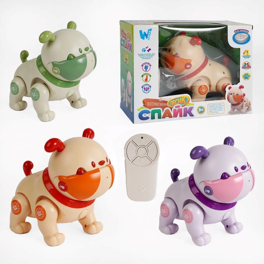 Песик Спайк інтерактивний запис голосу пульт у коробці 26,5*20*12,5 см 68068 W Toys