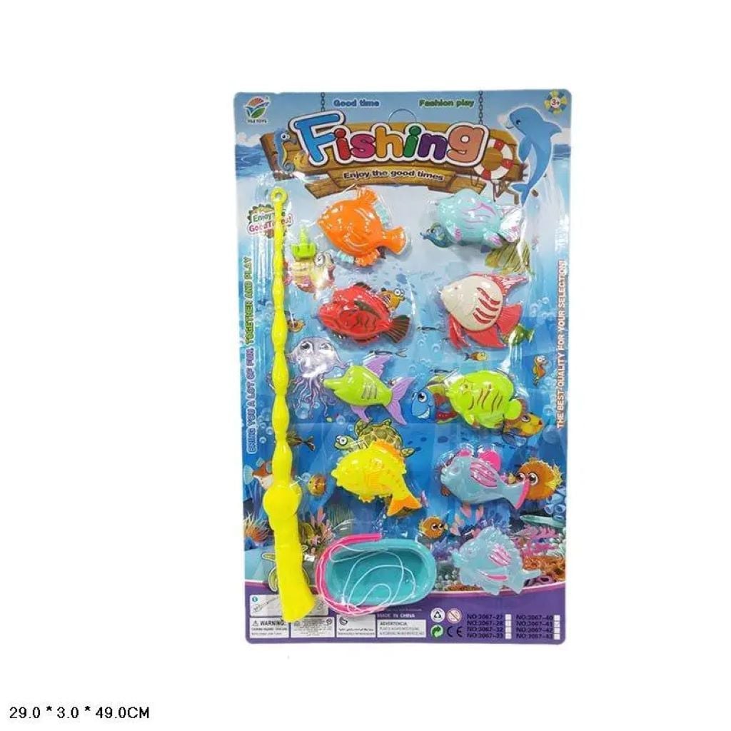 Риболовля 1вудочка 9рибок кошик на планшеті 29*48см 3067-41 Китай