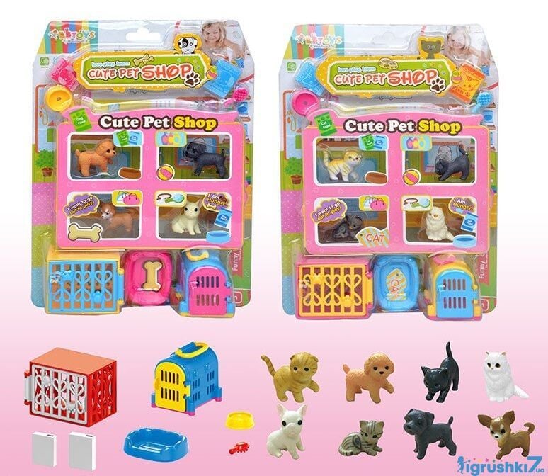 Набір тварин 2 види 4 тваринки з акссесуарами на листі KLD888-28 Китай