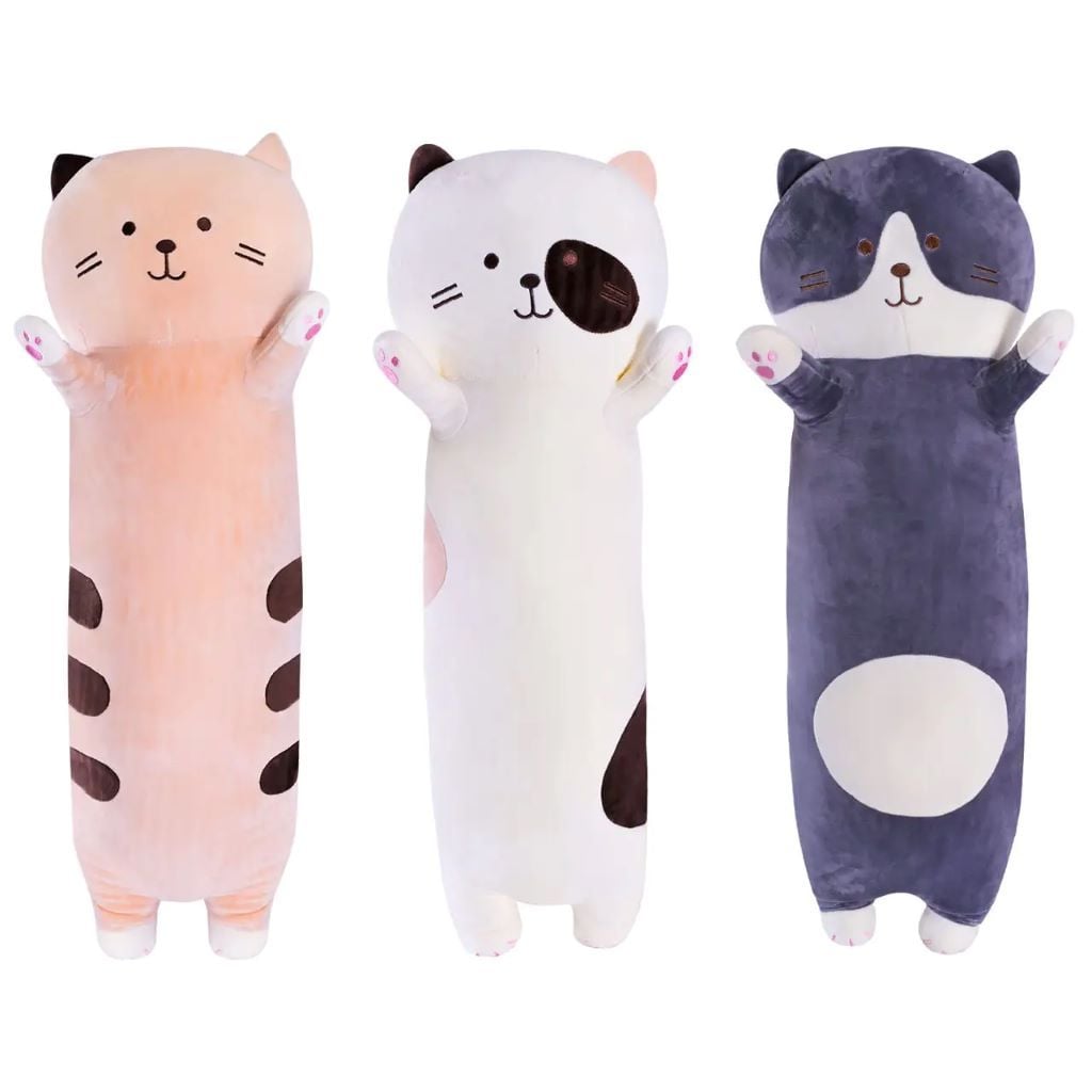 М'яка іграшка Кіт батон 75см товстий з вишитими очима мікс кольорів E1019 Китай