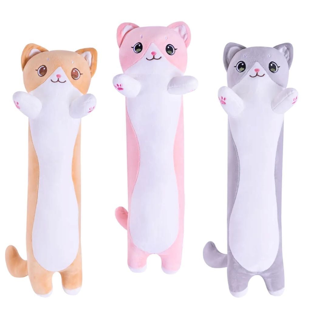 М'яка іграшка Кіт батон 80см  з вишитими очима 3 кольори E1016 Китай