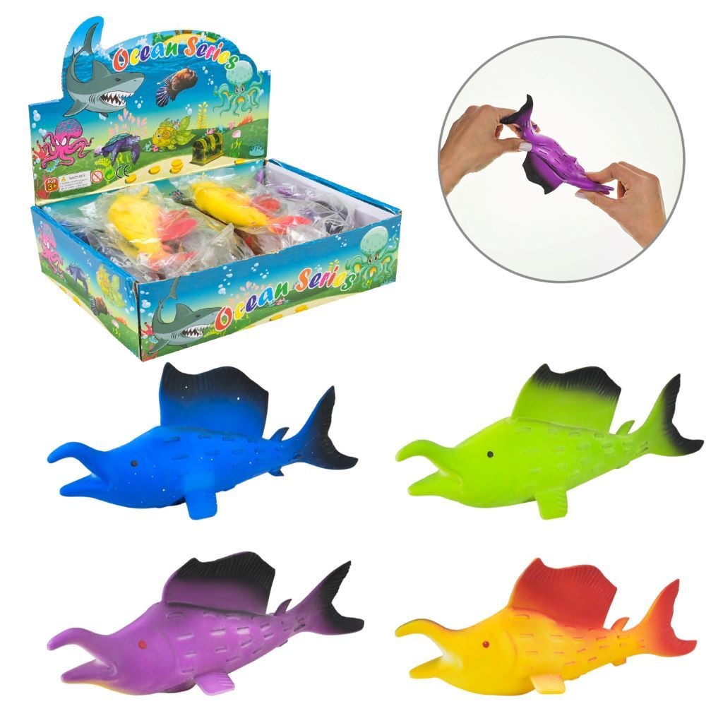 Антистрес тянучка Риба ігла 16см з піском колір асорті 3 види в пакеті  K16415 Китай