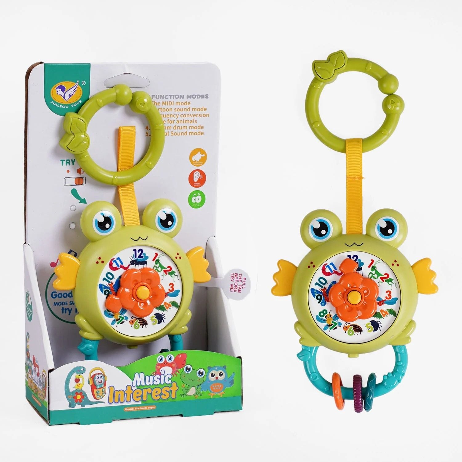 Музичне брязкальце циферблат тріскачка мелодії звуки підсвічування пальчикова гра в коробці 855-121D Китай