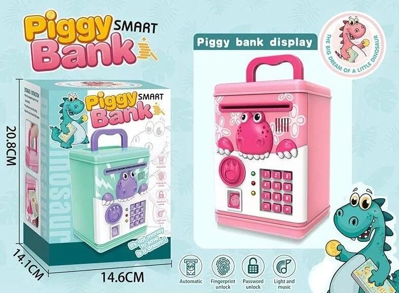 Сейф Piggy Smart Bank 2 кольори світло звук паперовы купюри у коробці 6002A Китай