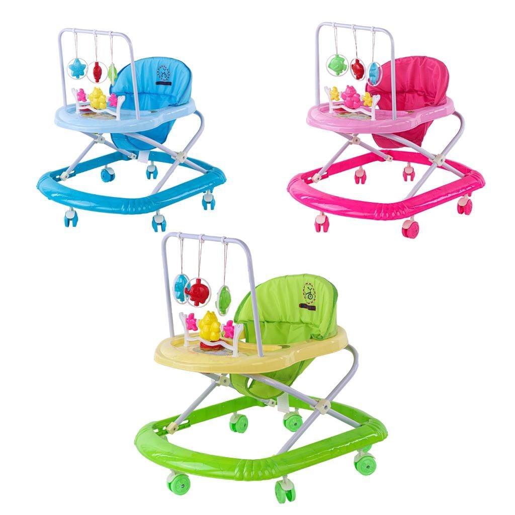 Ходунки з брязкальцями звук, регулювання висоти, 2 стопори, 6 колес 65*52*57см 3 кольори в пакеті BW2302 Joy