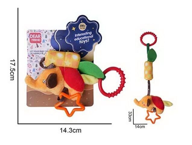 Брязкальце Слоник текстильне підвіска мелодія вітру кріплення для підвішування на листі 688M-89 Китай