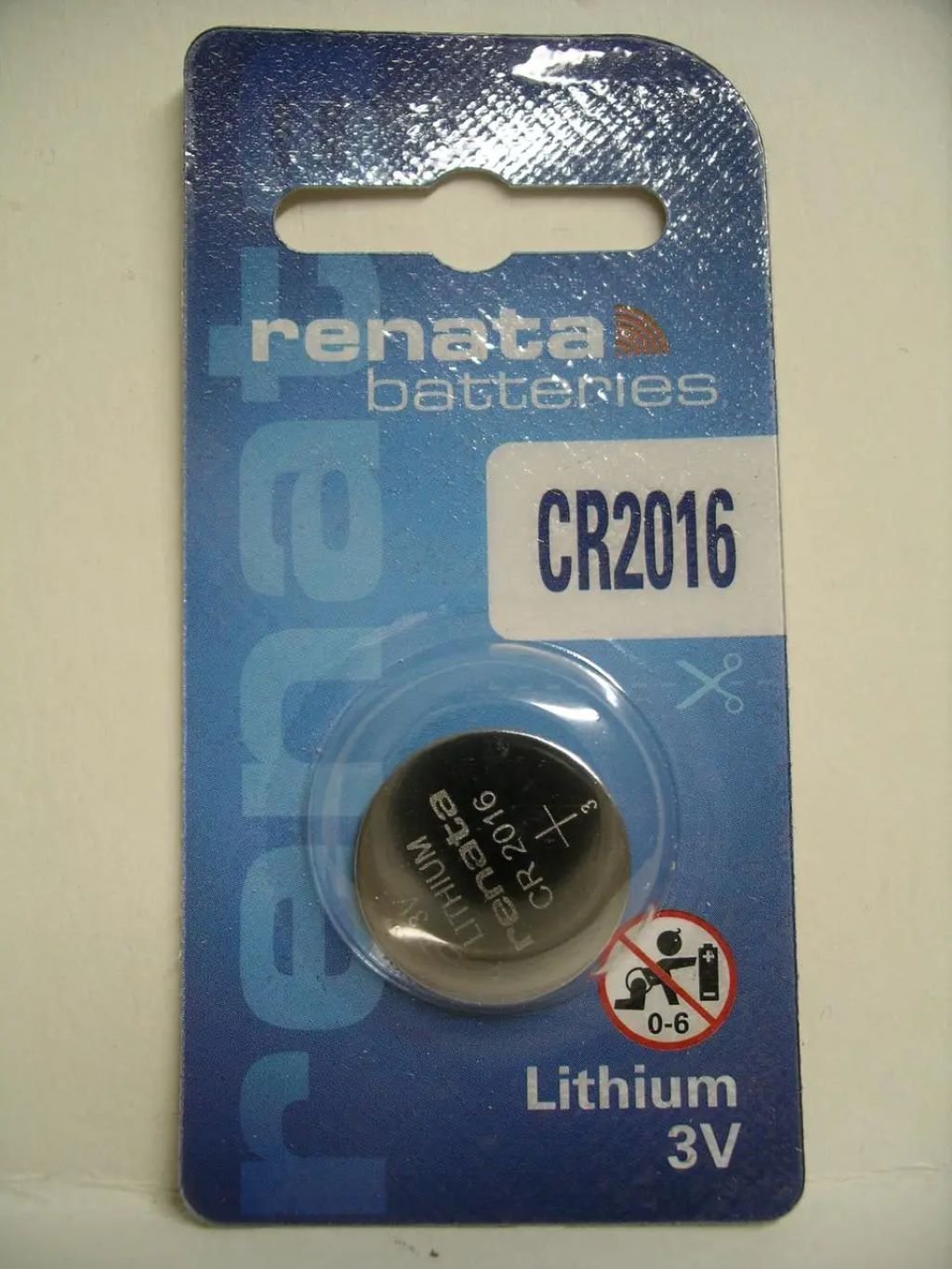 Батарейка таблетка Lithium 3V на планшеті CR2016 Renata