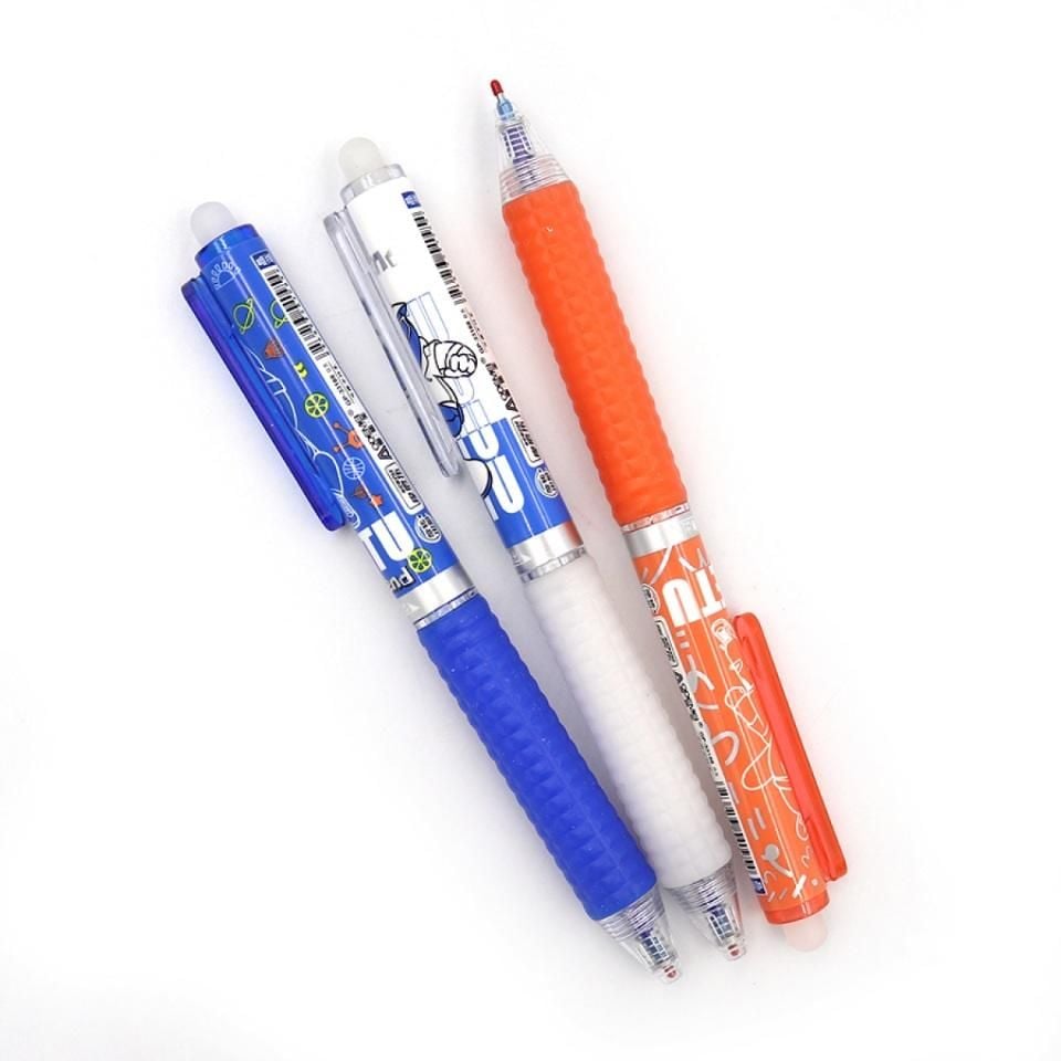 Ручка 0,5мм пиши стирай поворотна Kuletu гумовий грип синя GP-33188 Aodemei