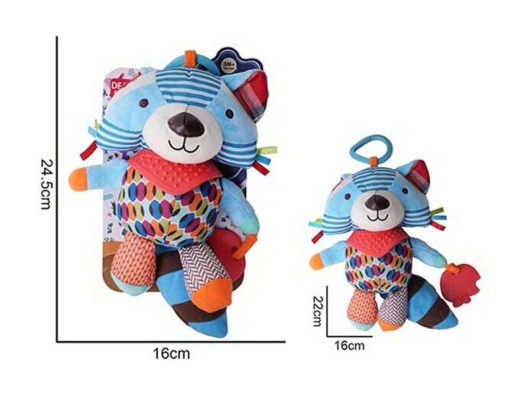 Брязкальце Єнот16*8*22см текстильне шумливі кульки прорізувач кріплення для підвішування  688M-83 Китай