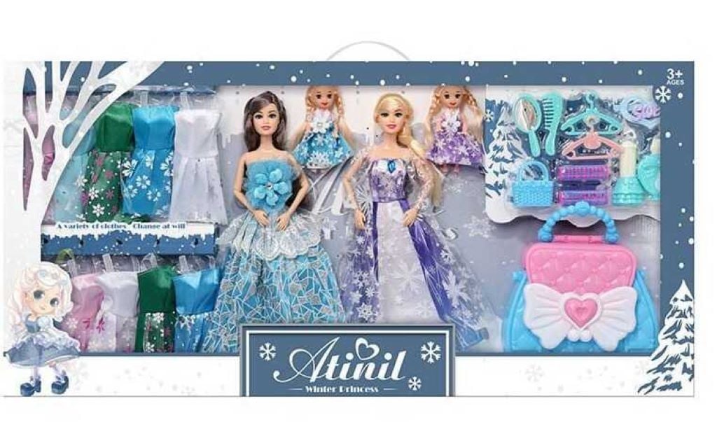 Ляльки типу барбі Winter Princess 2 ляльки 2 пупси сукні аксесуари сумка у коробці WX161-1 Китай