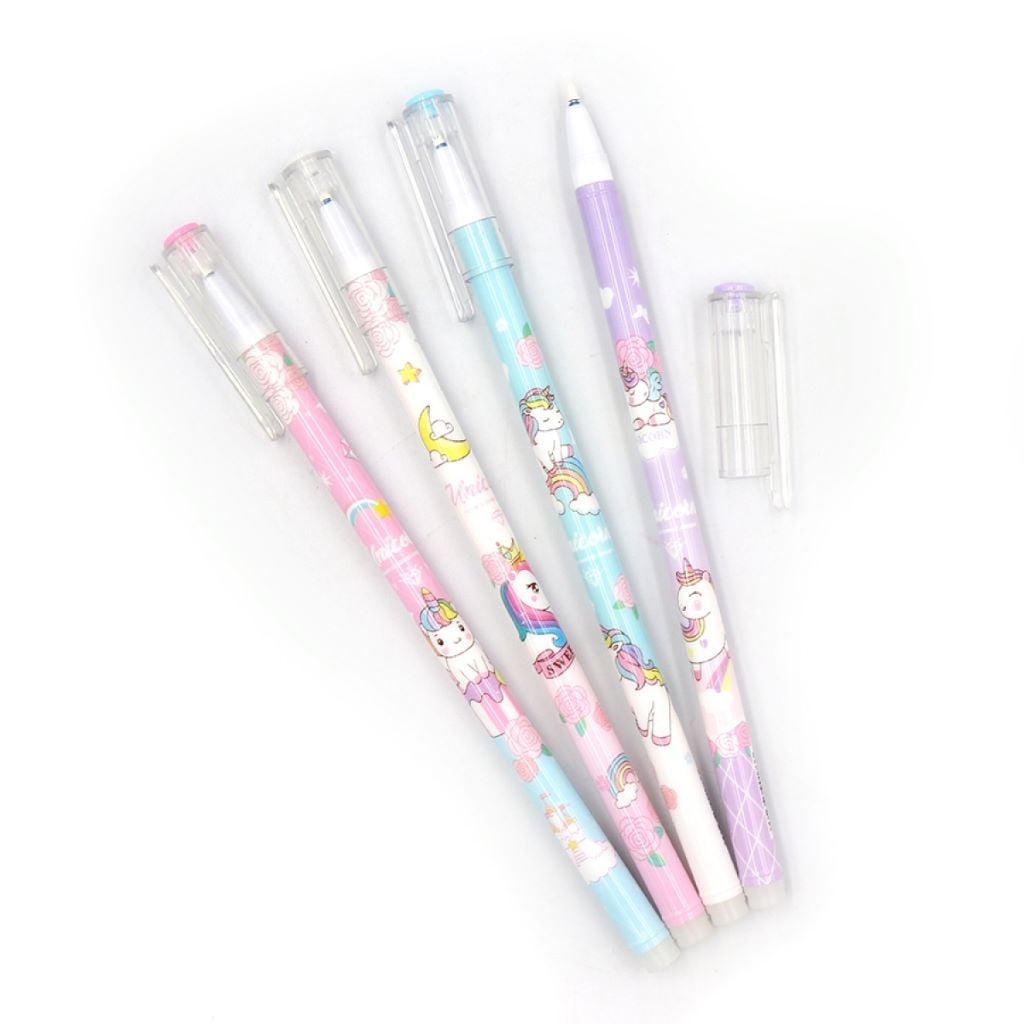 Ручка 0,5мм пиши стирай малюнок Єдиноріг веселка Unicorn у блістері синя 0173 Josefotten