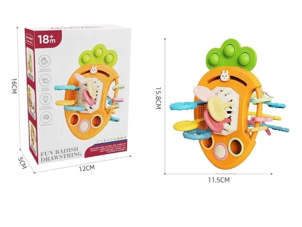 Розвиваюча гра для малят Морква прорізувач pop it пальчикова гра у коробці 12*5*16см FXB-2 Китай