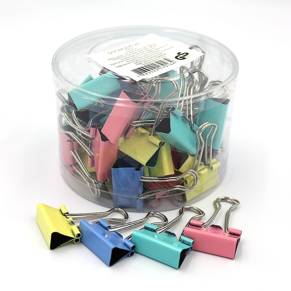 Біндер 15мм метал кольорова пастель у блістері DSCN5235-15 Josefotten