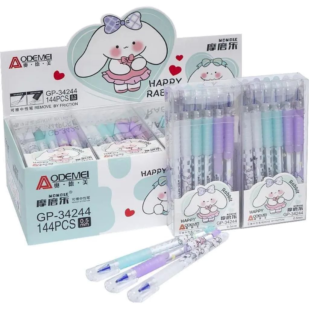 Ручка 0,5мм пиши стирай "Rabbit" синя GP-34244 Aodemei