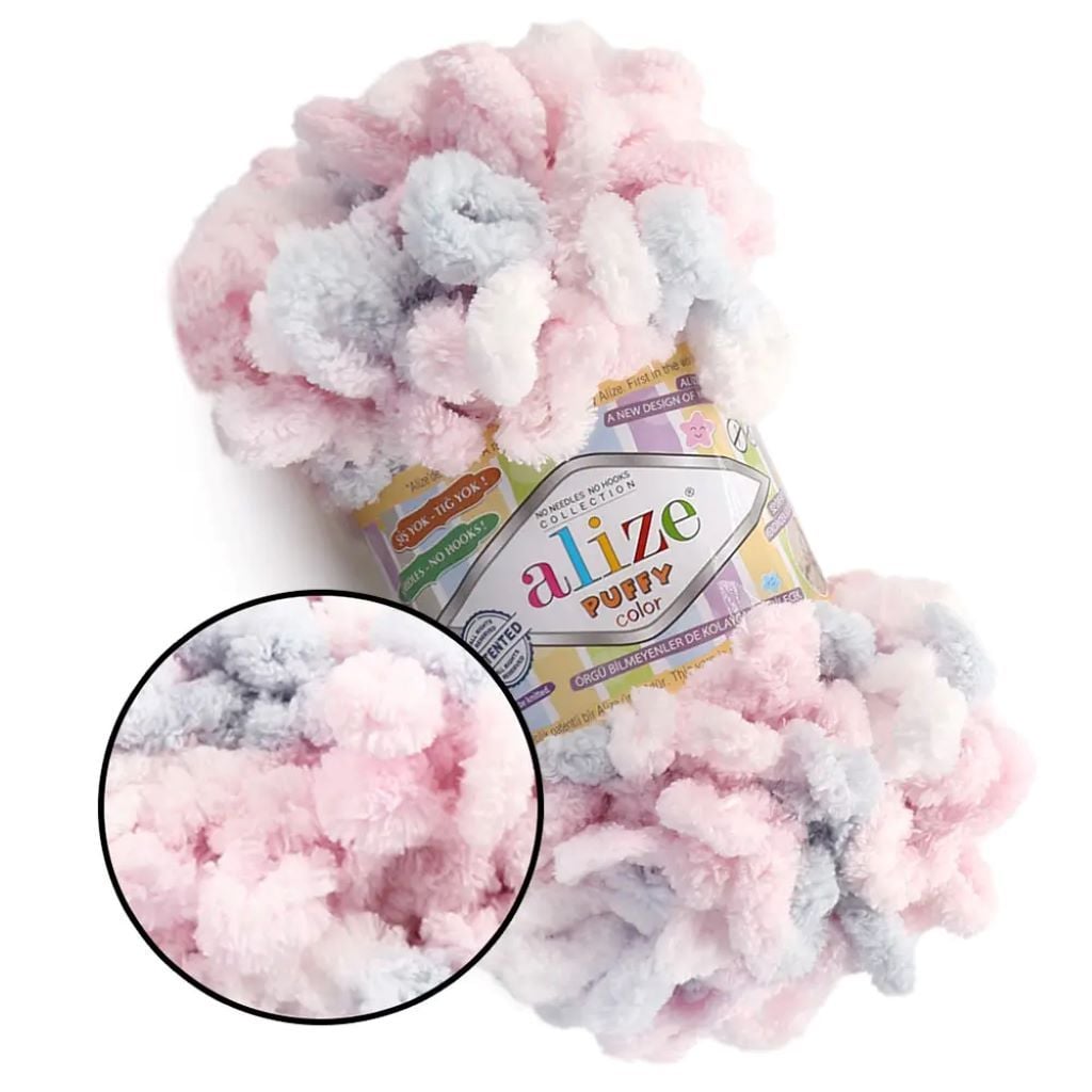 Пряжа Alize Puffy Color 100г 9м різнокольорова №5864 мікрополіестр 100% 862390 Туречинна