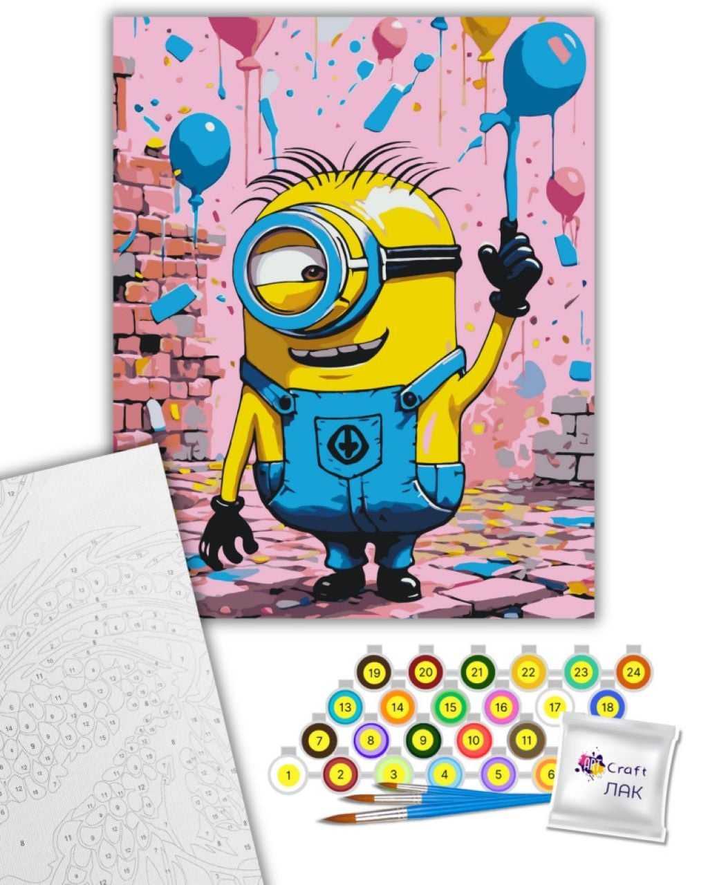 Картина по номерах 40*50см Міньойон на підрамнику фарби пензлики в термоплівці 16121-AC Art Craft