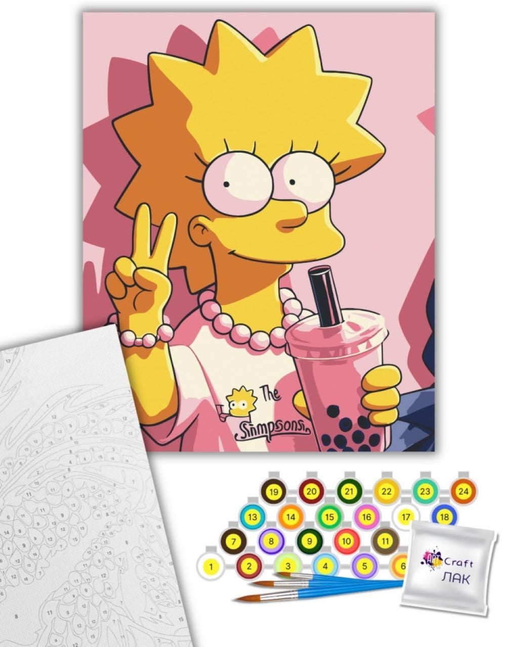 Картина по номерах 40*50см Ліза Сімпсон на підрамнику фарби пензлики в термоплівці 16126-AC Art Craft