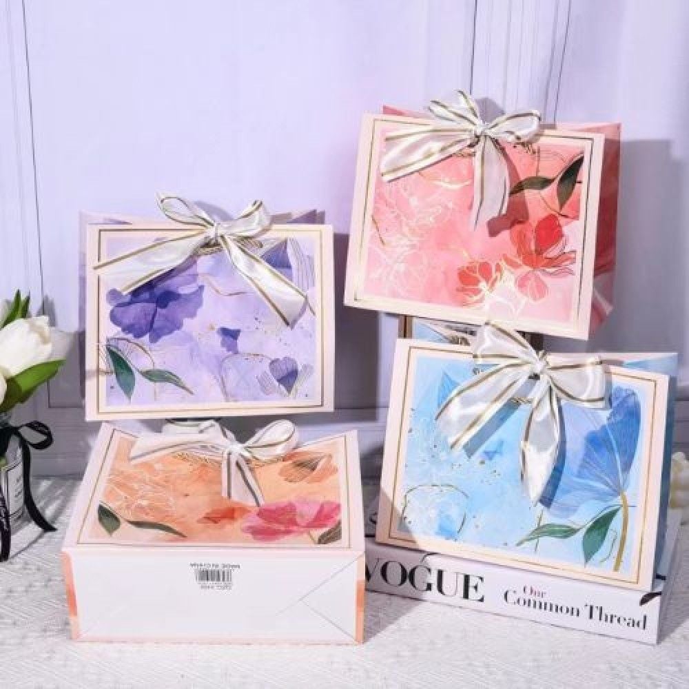 Пакет подарунковий 38*32*12см 4 кольори Flowers паперовий горизонтальний QZG-3102 Китай