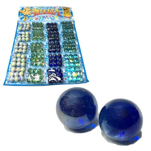 Кульки скляні різного кольору 1,5см 9 в1 набір на планшетці PR785 Китай