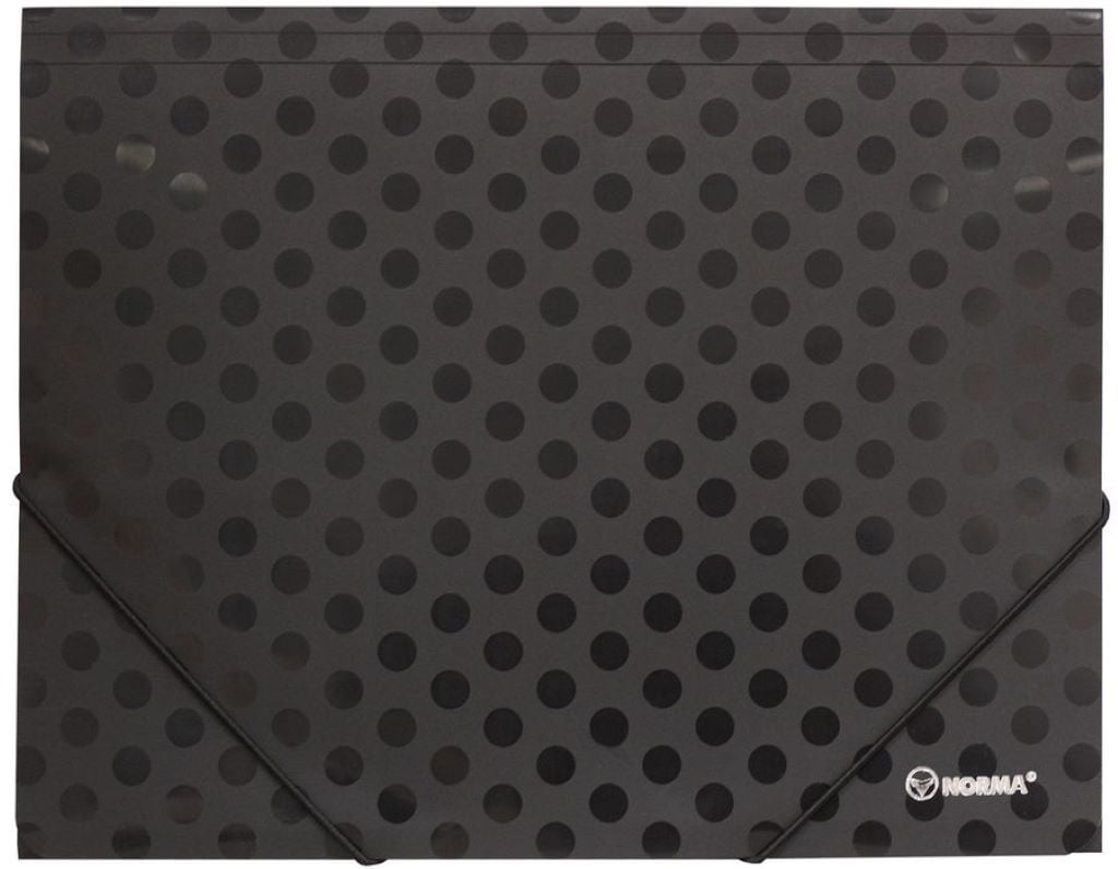 Папка конверт А4 на гумках чорна пластикова 5060-09N Norma