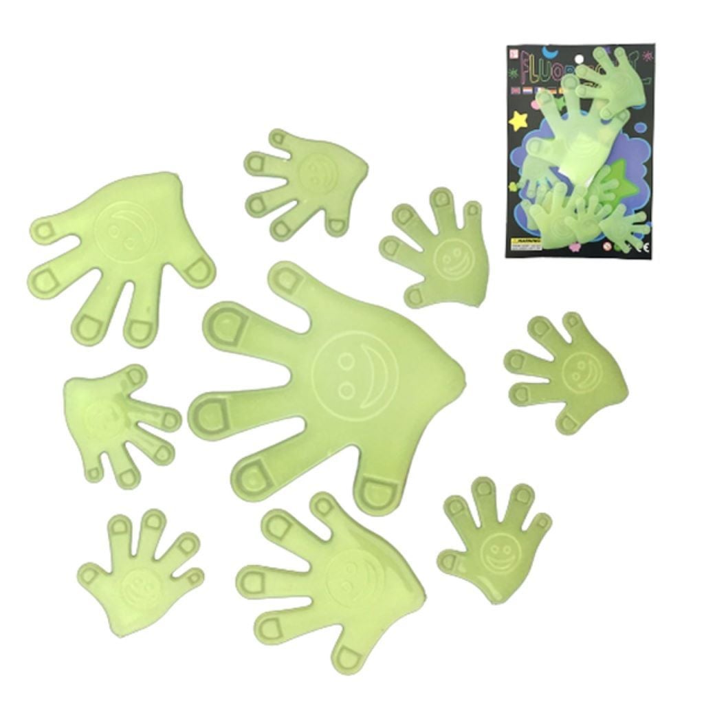 Наліпки фосфорні фігури долоньки на планшеті 19*14см DZ110 Китай