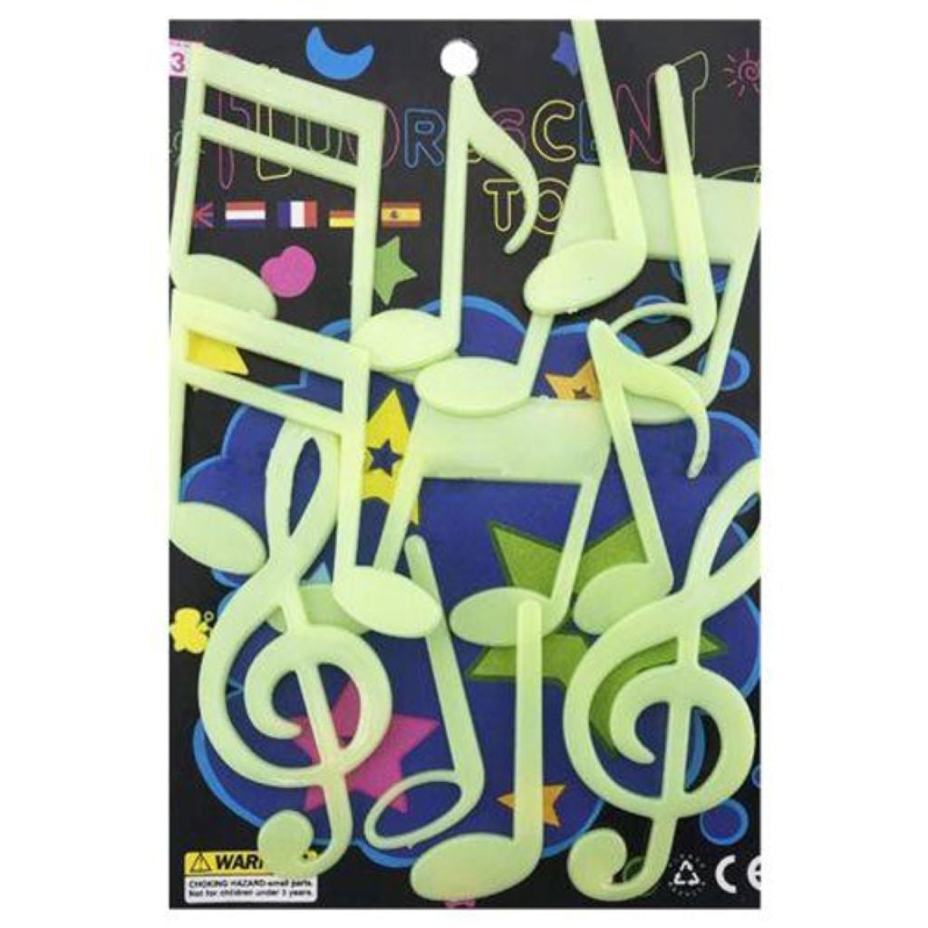 Наліпки фосфорні фігури музичні ноти  на планшеті 19*14см DZ351 Китай