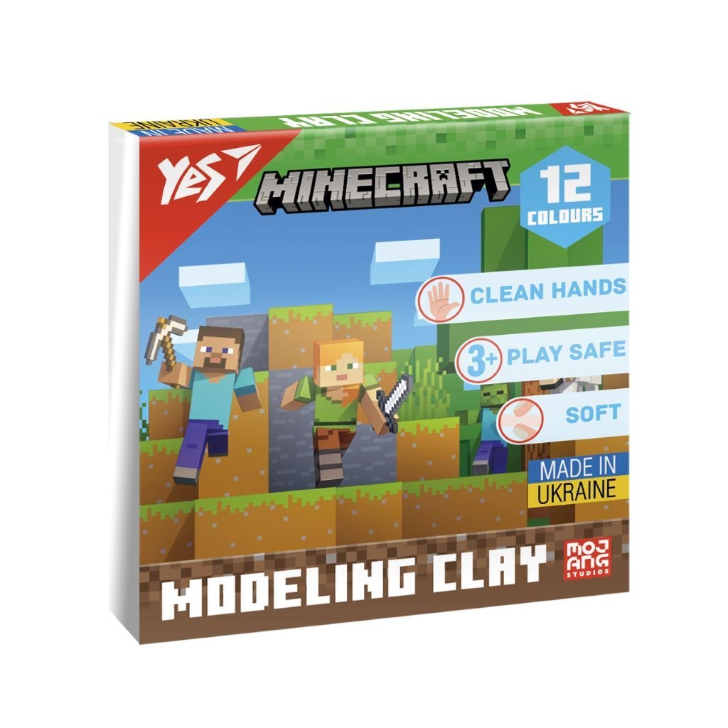 Пластилін 12 кольорів 240гр Minecraft в коробці 17*16,5*1,5см 540668 Yes