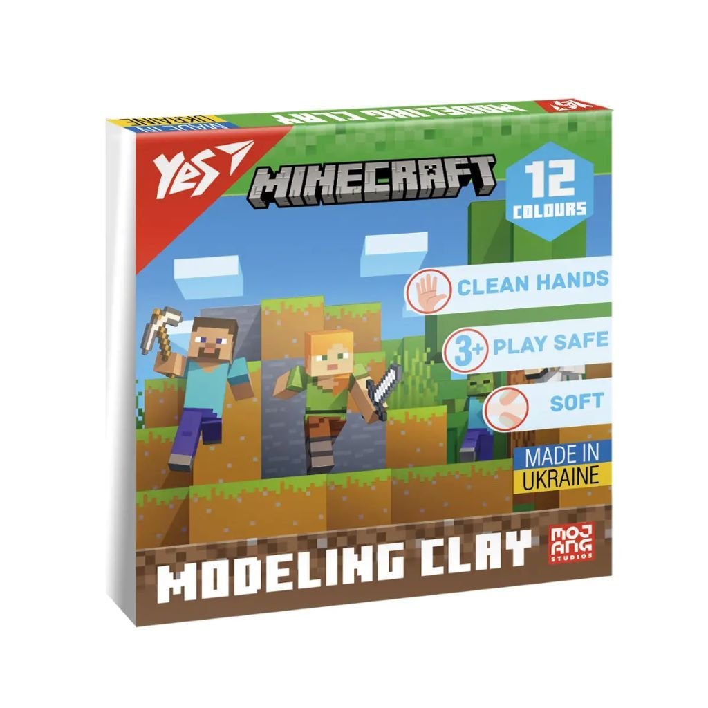 Пластилін 18 кольорів 360гр Minecraft в коробці 24*18*1,5см 540678 Yes