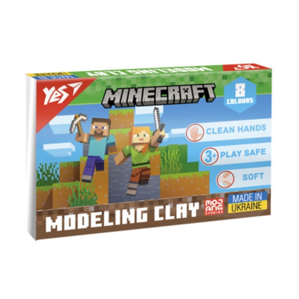 Пластилін 8 кольорів 160гр Minecraft в коробці 16*11*1,5см 540656 Yes