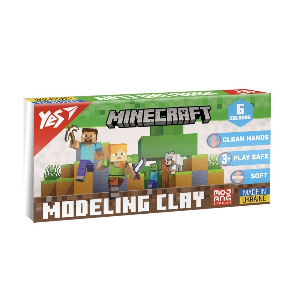 Пластилін 6 кольорів 120гр Minecraft в коробці 17*8*1,5см 540650 Yes