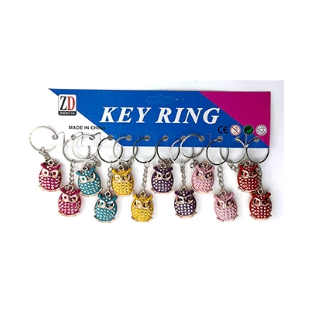 Брелок Сова 4см металева мікс кольорів 10-193 Китай