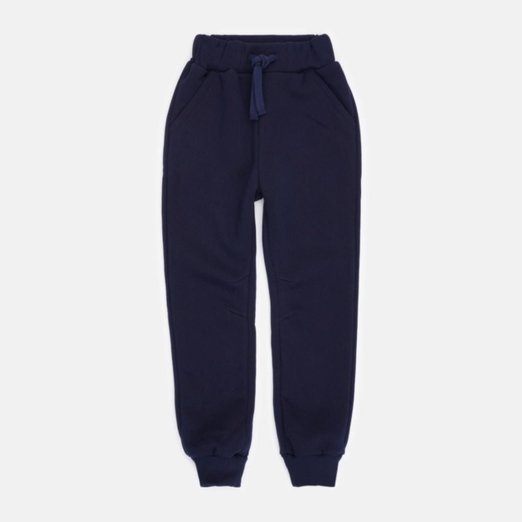 Штани спортивні трикотаж шардон з начосом манжет однотонні №800 сині ШР753 Bembi 152р