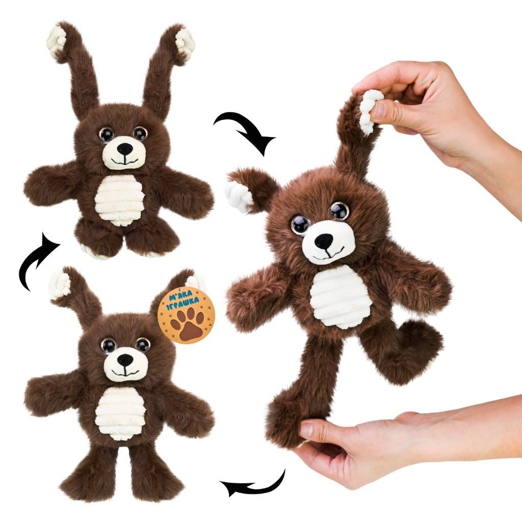 М'яка іграшка Ведмедик потягушка 30см скляні очі коричневий MJ2406 Китай