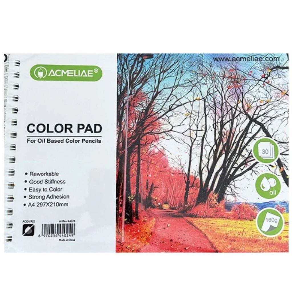 Альбом Скетчбук А4 160г/м² 30арк для масляних олівців на спіралі Color Pad Осінь 29,7*21см 44024 Acmeliae