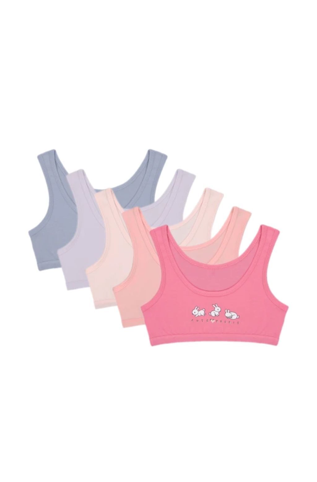 Майка топ для дівчинки трикотаж з малюнком 3 зайчики Cute rabbit мікс кольорів 4571PB1 Donella 4-5р