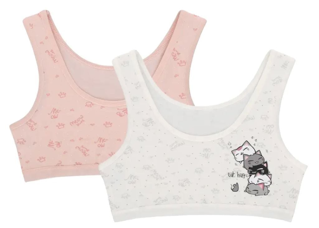 Майка топ для дівчинки трикотаж з малюнком 5 Коти Cat hug мікс кольорів 4581B15 Donella 6-7рр