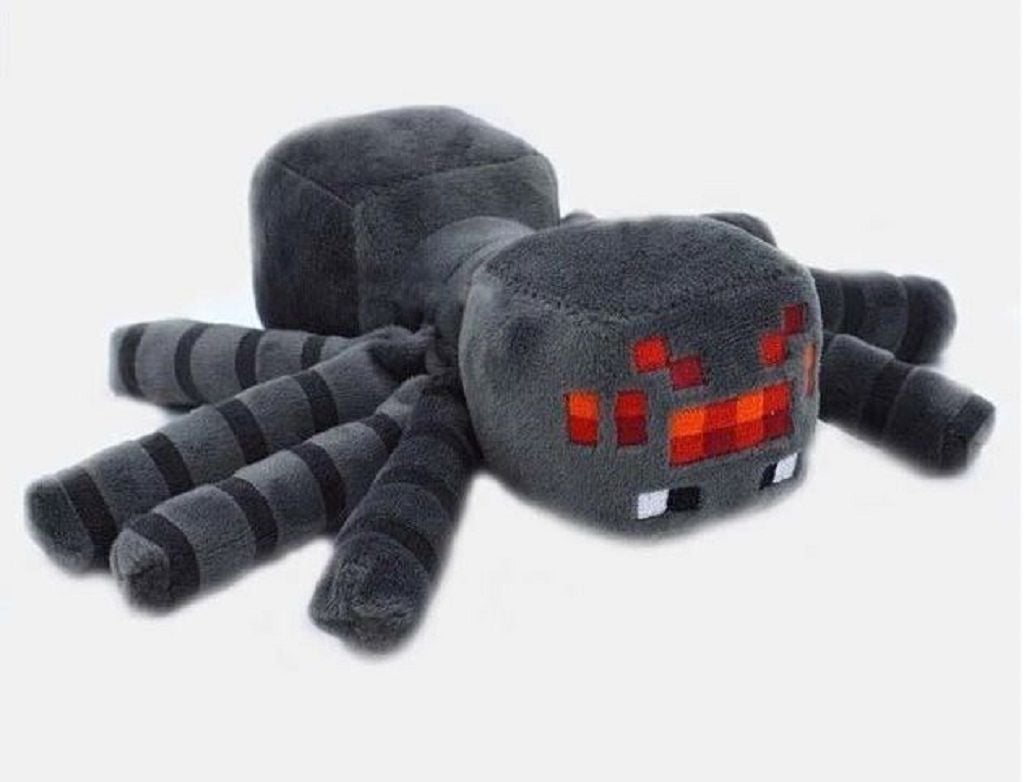 М’яка іграшка герої типу  Minecraft Павук 25см велюр на присосці сірий 2090056 Сонечко